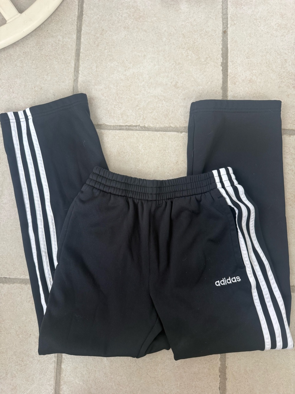 adidas Black Jogger Sweatpants with White Three Stripes